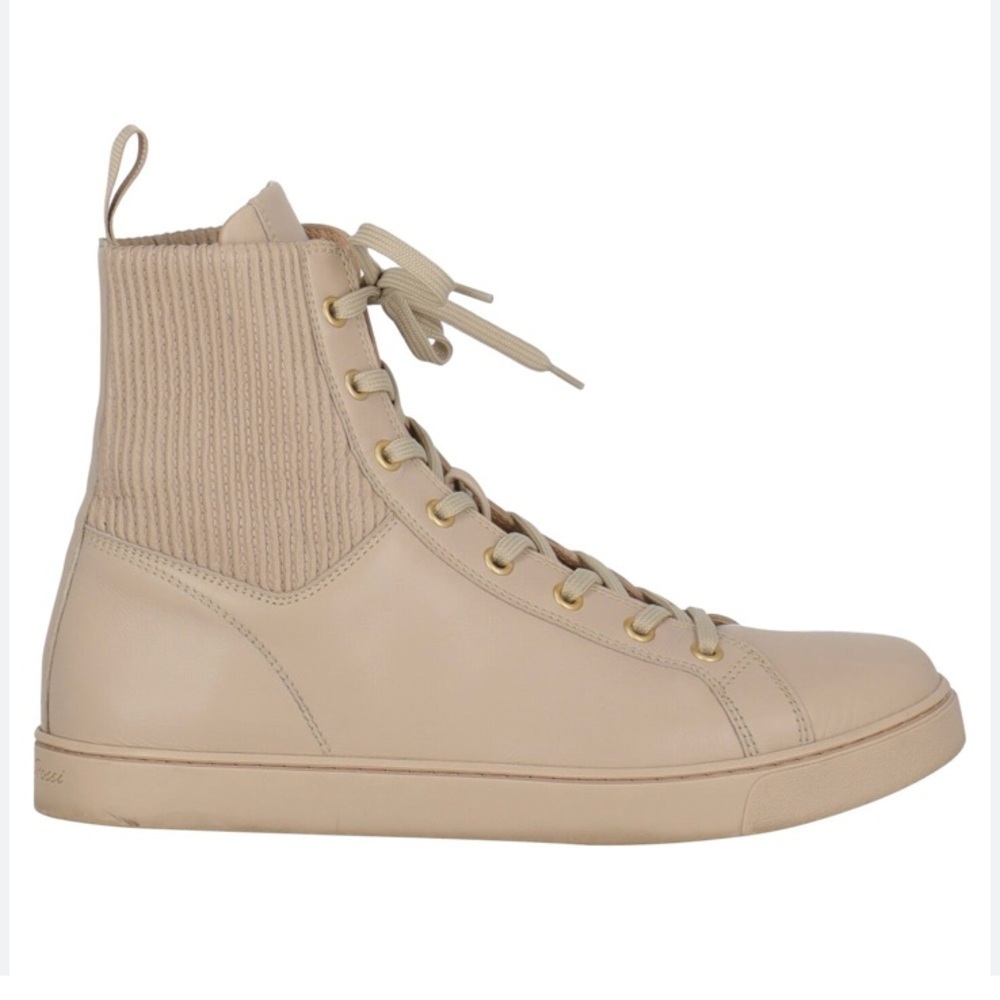 Gianvito Rossi Milano neutral calfskin hightop sneakers size 39